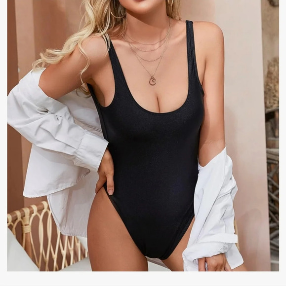 Dixperfect Retro 80s/90s Inspired High Cut Low Back 1 Piece Swimwear. Size M.NWT - Picture 2 of 11